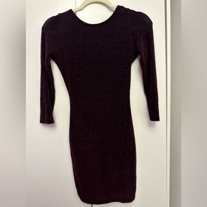 Black mini dress with red mini sparkles